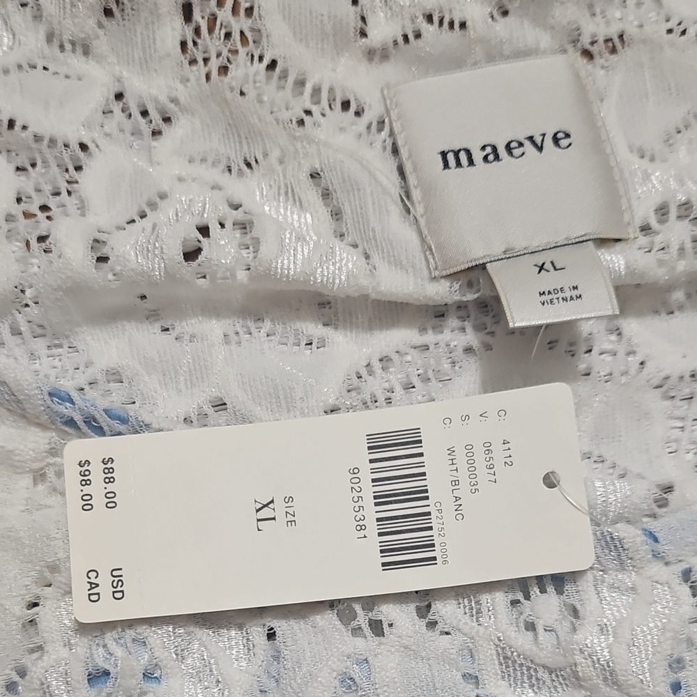NWT Anthropologie White Lace Tank Top - Picture 7 of 9